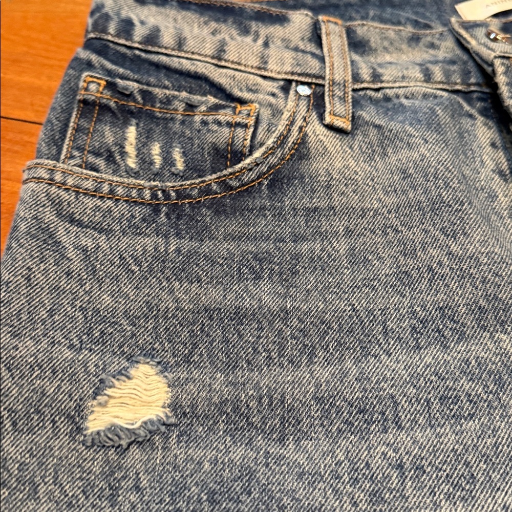 Anine Bing sz 29 Lara jeans ripped raw hem distressed **altered for back gap** - Picture 12 of 15